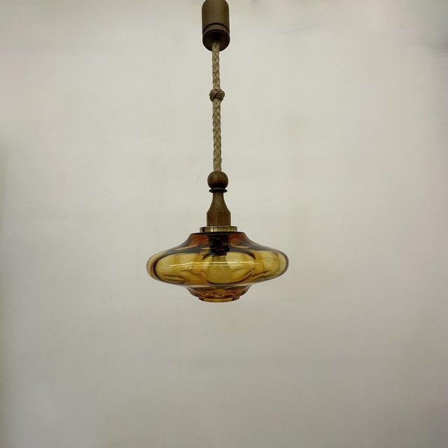 Mid-Century Glass Pendant Lamp, 1970s For Sale - Image 13 of 18