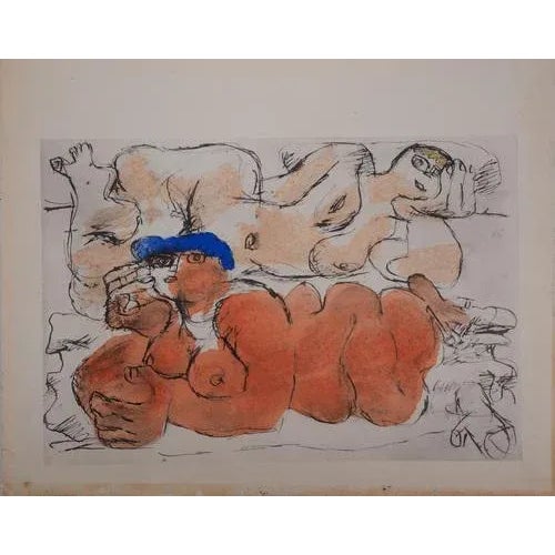 Modern Le Corbusier, Two Reclining Nudes, Lithograph, 1938 For Sale - Image 3 of 5