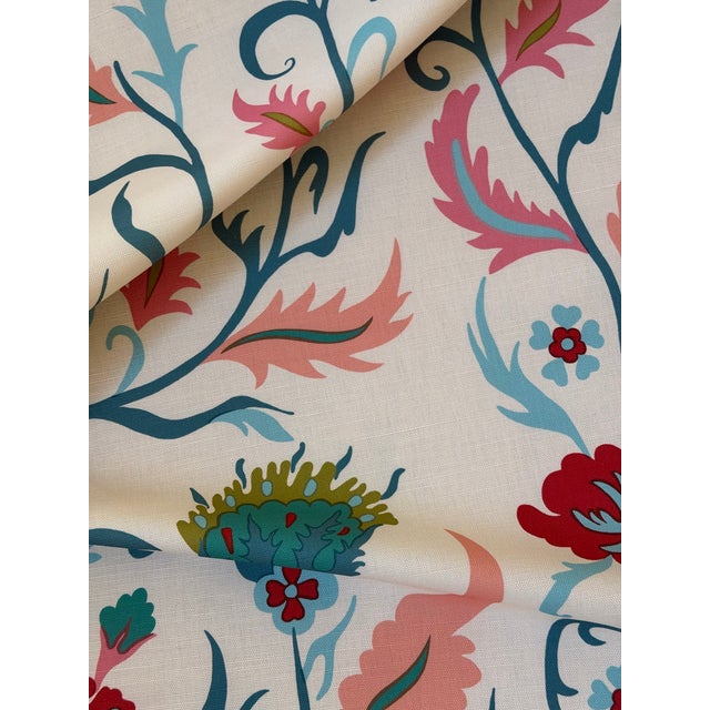 2020s Quadrille Uzbek Multi Green Pink Blues Fabric 8 Yards For Sale - Image 5 of 8