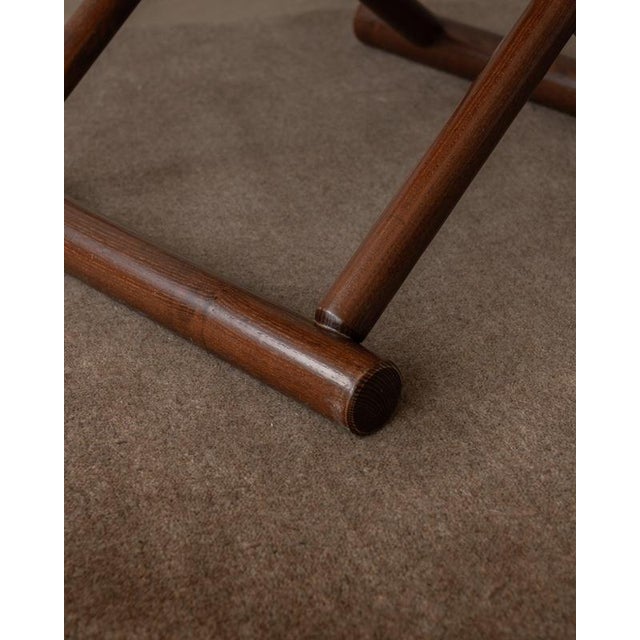 Italian Modern Directors Chair in Wood & Leather, 1980s For Sale - Image 14 of 18