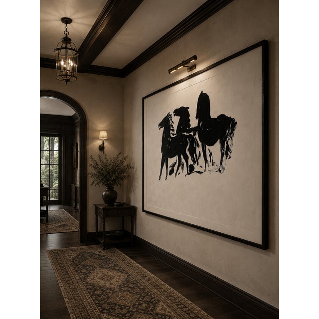 Not Yet Made - Made To Order Black Horses Art Print, Vintage Equine Drawing Reproduction, 36" X 24" For Sale - Image 5 of 8