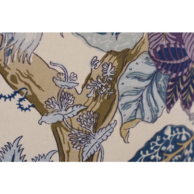 Schumacher Linen Accent Chair on Restored Vintage Ethan Allen Camille Bergere With Linen For Sale - Image 16 of 18