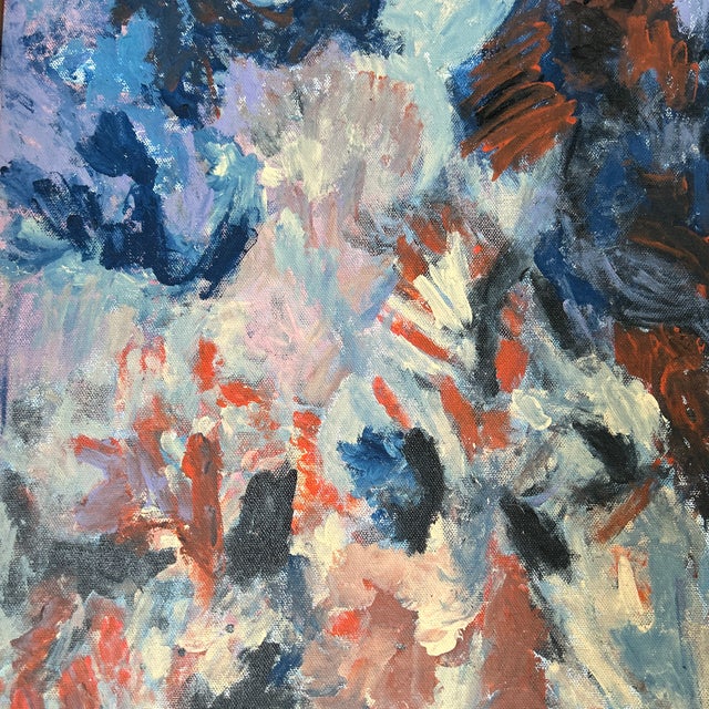 Abstract Expressionism 1970’s Original Abstract Expressionist Figure Painting on Canvas For Sale - Image 3 of 6