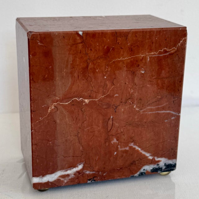 Art Deco Revival Italian Rosso Verona Marble Bookend For Sale - Image 6 of 10