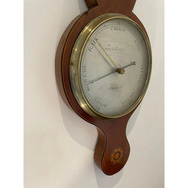 Antique George III Quality Mahogany Banjo Barometer For Sale - Image 3 of 9
