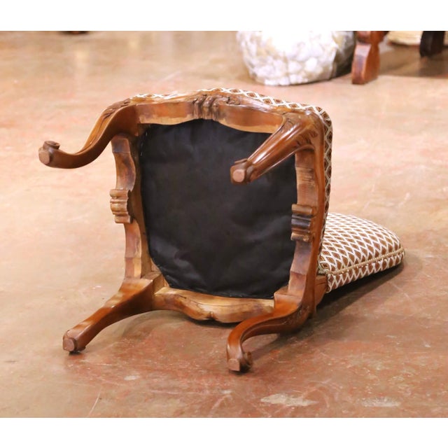 Mid-Century French Louis XV Walnut Desk Chair With Upholstered Seat For Sale - Image 11 of 11