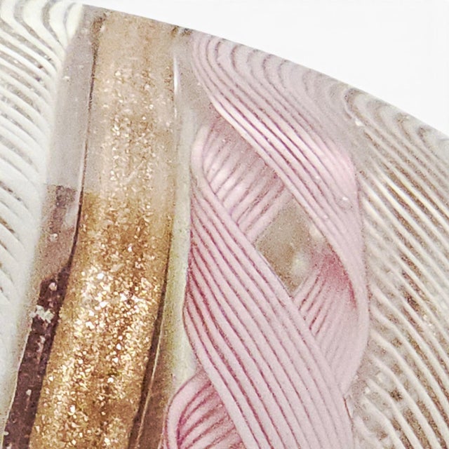 Mid Century Murano Zanfirico Latticino Art Glass Paperweight 3" For Sale - Image 9 of 14