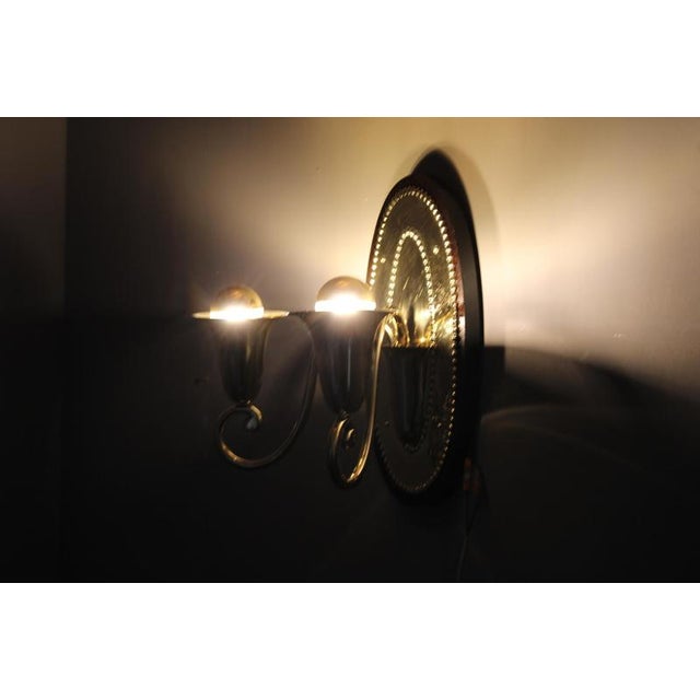 Art Nouveau Brass Wall Sconces in the style of Hoffmann, 1920s, Set of 2 For Sale - Image 14 of 16