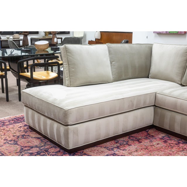 Late 20th Century DreamSofa Alton 2 Piece Contemporary Modern Sectional Sofa With Almond Fabric For Sale - Image 5 of 9