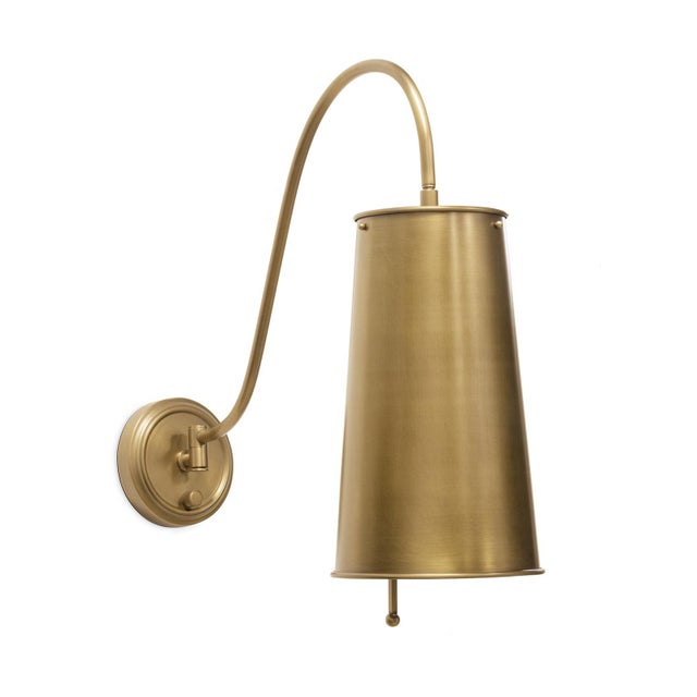 Metal Regina Andrew Hattie Sconce, Natural Brass For Sale - Image 7 of 7