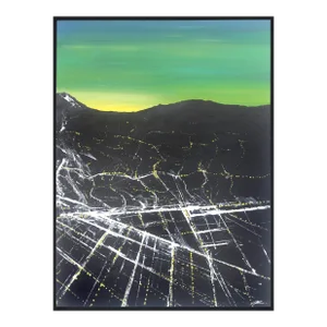 Bedford Sunset Aerial - Urban Vibrant Landscape Photography Painting Original Artwork by Pete Kasprzak