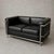 Mid-Century Black Leather and Chrome Two Seater Sofa by Le Corbusier For Sale - Image 10 of 10