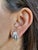 Metal Set in 18k White Gold, 1.82 Carats, Natural Aquamarine & Diamonds Stud Earrings, Pair For Sale - Image 7 of 9