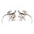 Pair Curtis Jere Brass & Chrome Bird Wall Sculptures, 1980. For Sale