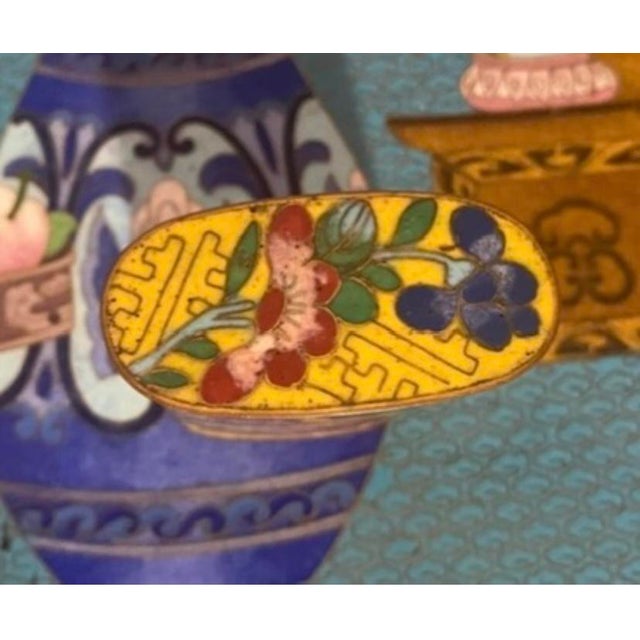 Early 1900s Antique Chinese Cloisonne Snuff Box For Sale - Image 10 of 11
