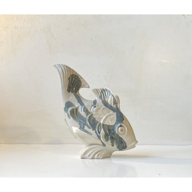 Ceramic Modern Danish Glazed Stoneware Koi Fish by Aage Würtz, 1970s For Sale - Image 7 of 7
