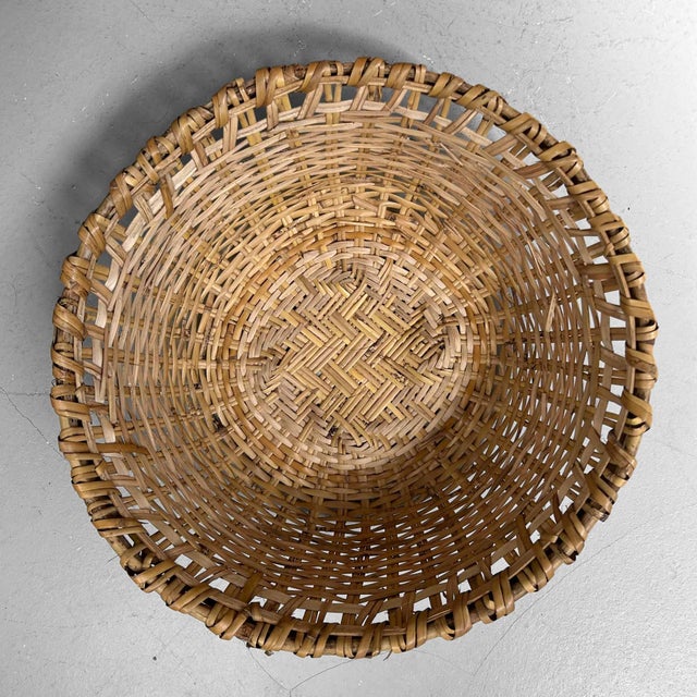 Vintage Japanese Handwoven Bamboo Baskets, 1960s, Set of 2 For Sale - Image 9 of 10