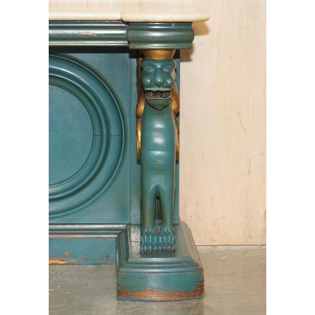 Antique Hand Carved Carrara Marble Top Console Table, 1880s For Sale - Image 12 of 18