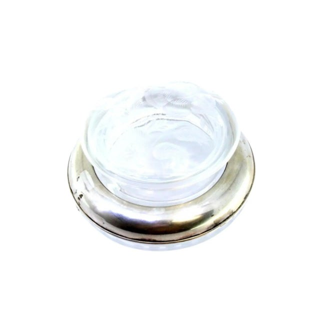 Acid-Etched Glass Case with Circular Silver Casing For Sale - Image 6 of 6