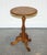 This stunning antique burr walnut pedestal side table is a fine showcase of 19th-century craftsmanship, featuring richly...