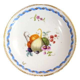 Marcolini Porcelain Saucer with Blue Ribbon Border from Meissen, 17741814 For Sale