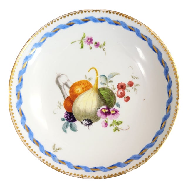 Marcolini Porcelain Saucer with Blue Ribbon Border from Meissen, 17741814 For Sale