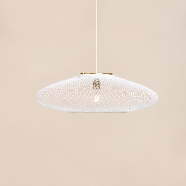 Not Yet Made - Made To Order Large Ufo Chalk White Fiber Pattern Lamp by Atelier Robotiq For Sale - Image 5 of 10