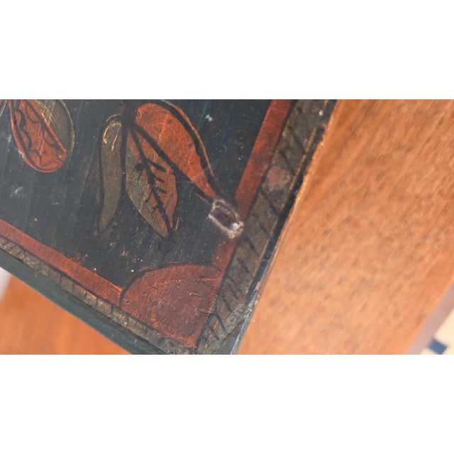 Wood 18th Century Folk Art Painted Wooden Box Antique Hand Painted Keepsake Chest Primitive Scandinavian Storage Box For Sale - Image 7 of 9