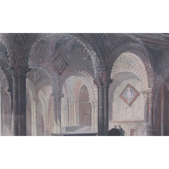 c.1845 Hand-Colored Engraving of Durham Cathedral Interior — Allom/Redaway — Framed For Sale - Image 4 of 11