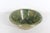 Vintage Green Sponge Ware Bowl Primitive Rustic Speckled Pottery For Sale - Image 6 of 9