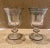 Pair of Arte Italica Vetro Silver Water Goblets. Silver Etching Design Trim