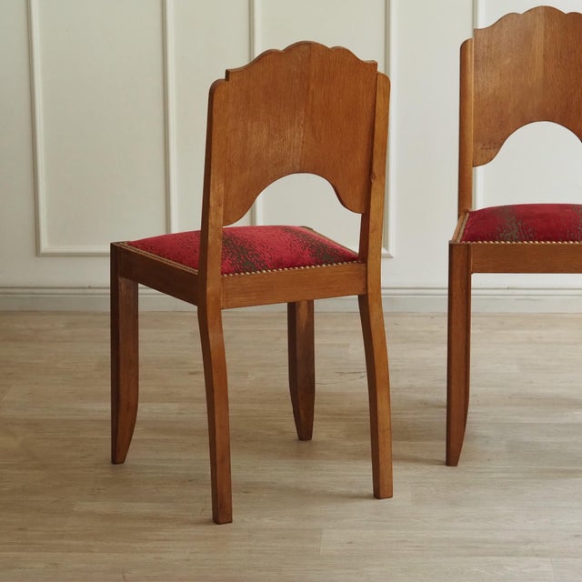 1930s Art Deco Oak Chairs, 1930, Set of 2 For Sale - Image 5 of 12
