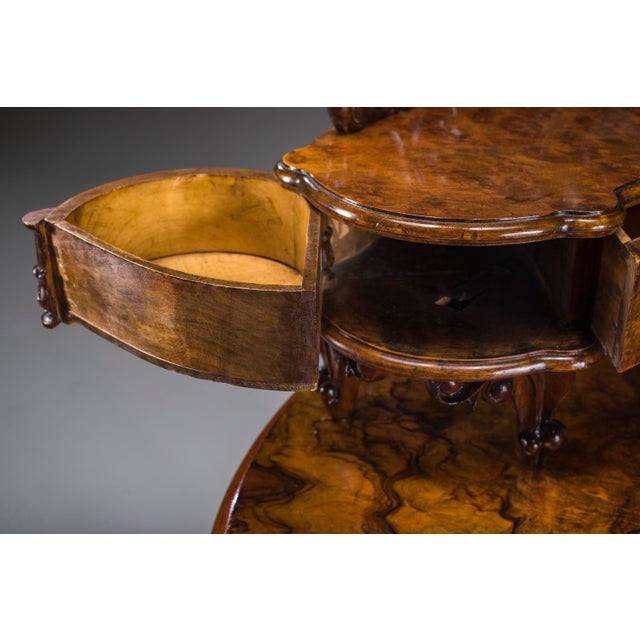 Antique Louis Philippe Walnut Vanity Desk, 1860 For Sale - Image 9 of 18