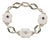 Vintage Art Deco Enamel Bracelet Diamond Camphor Glass 14k White Gold 6" For Sale