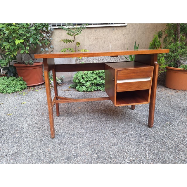 Wood Wooden Desk with Drawers, 1960s For Sale - Image 7 of 10