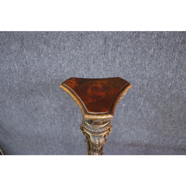 Gold Italian Gilt-Wood Cherub Pedestal For Sale - Image 8 of 10