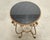 Rene Drouet Style Gilded Iron Granite Top Center Table For Sale - Image 4 of 15