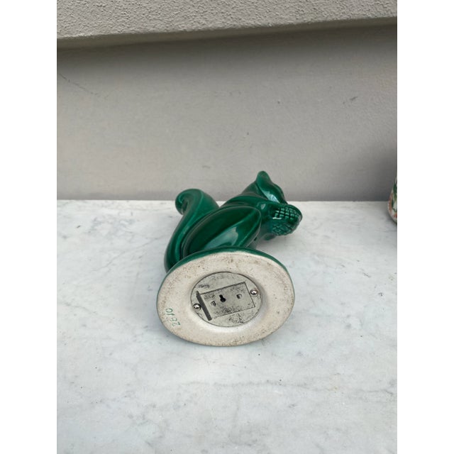 Large Green Majolica Money Bank Squirrel Circa 1950 For Sale - Image 10 of 10