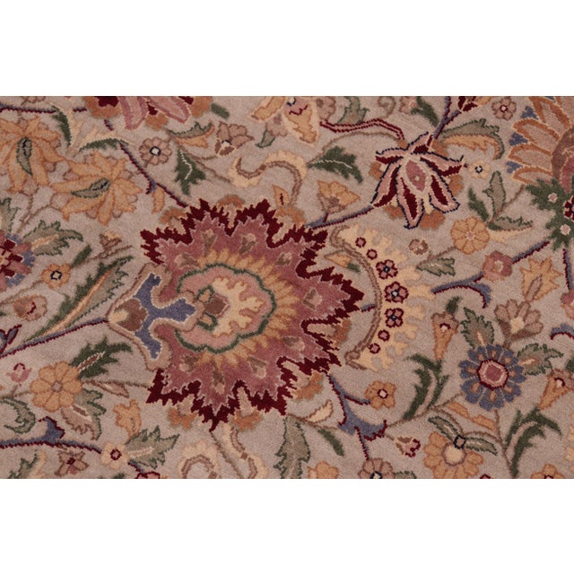 Shabby Chic Floral Pak-Persian Gray/Red Wool Rug - 8'2'' X 10'4'' For Sale - Image 4 of 9