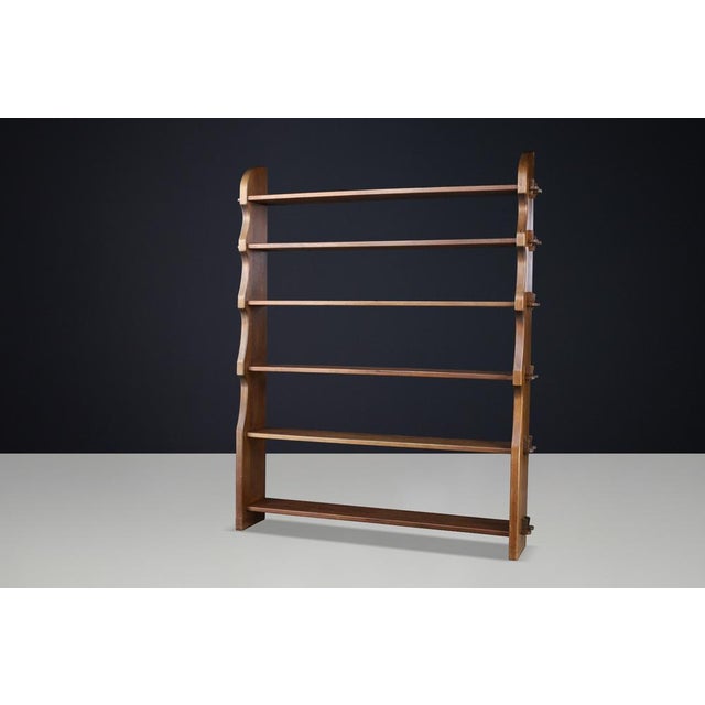 Brown Handcrafted Wood Alpine Bookcase with Wedge Joinery, 1950s For Sale - Image 8 of 18