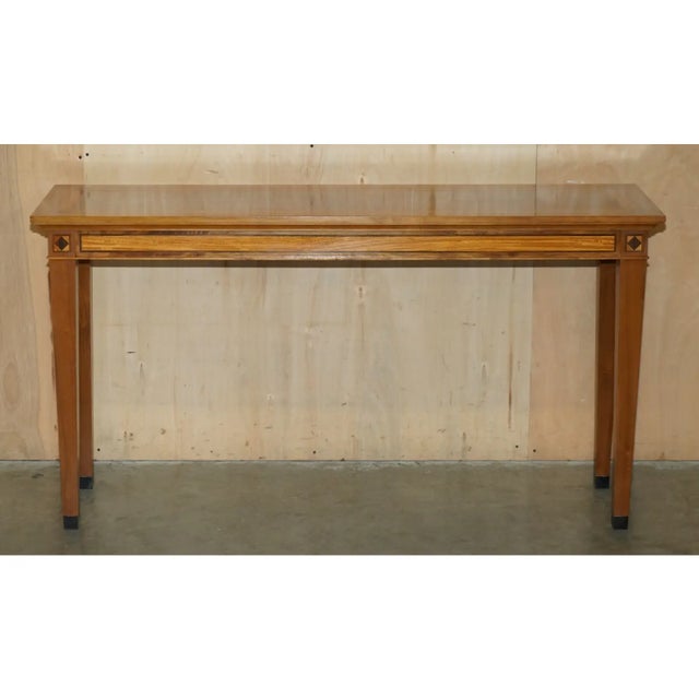 David Linley Stunning Vintage 1994 David Linley Burr Walnut Amboyna Wood Large Console Table For Sale - Image 4 of 18