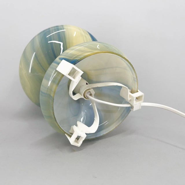 Blue Glass Table Lamp, Czechoslovakia, 1970s For Sale - Image 8 of 11