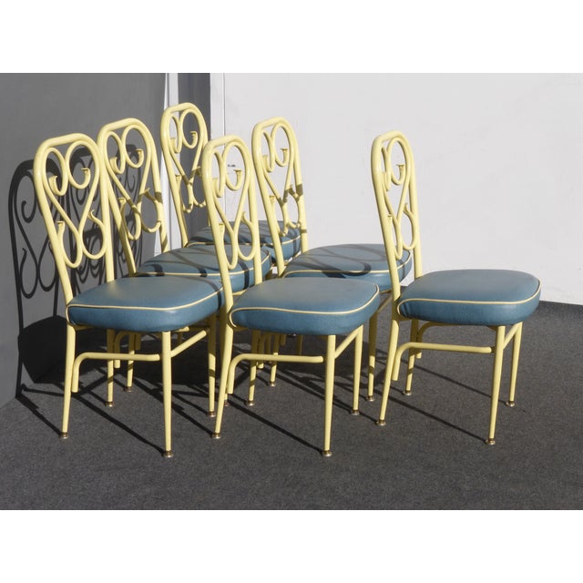 Set of Six Mid Century Modern Yellow & Blue Metal Bistro ... (640 x 640 Pixel)