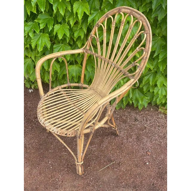 1950s Set of Mid-Century Dutch Rattan Armchairs, 1950s For Sale - Image 5 of 10