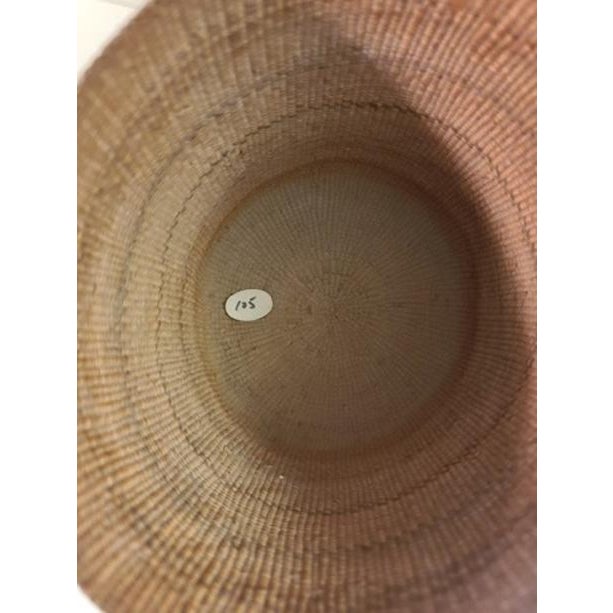 Vintage Native American Tlingit Style Woven Basket With Geometric Designs For Sale - Image 4 of 6