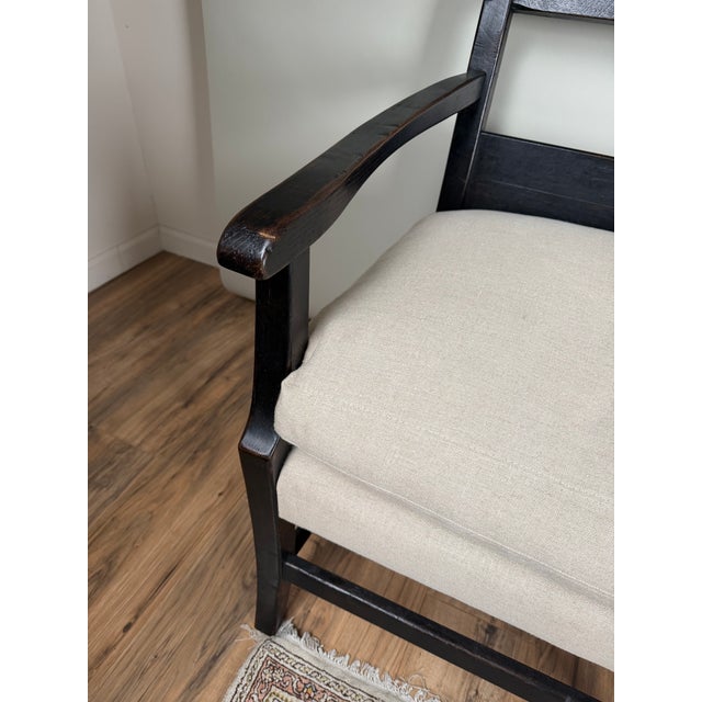 Antique English Oak Three-Seat Bench, Late 19th Century For Sale In Boston - Image 6 of 10