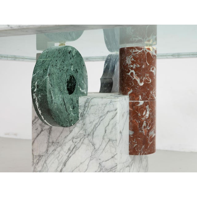 Mid-Century Modern Square Table by Pier Alessandro Giusti and Egidio Di Rosa Brugiana by Up&Up, 1980s For Sale - Image 3 of 6