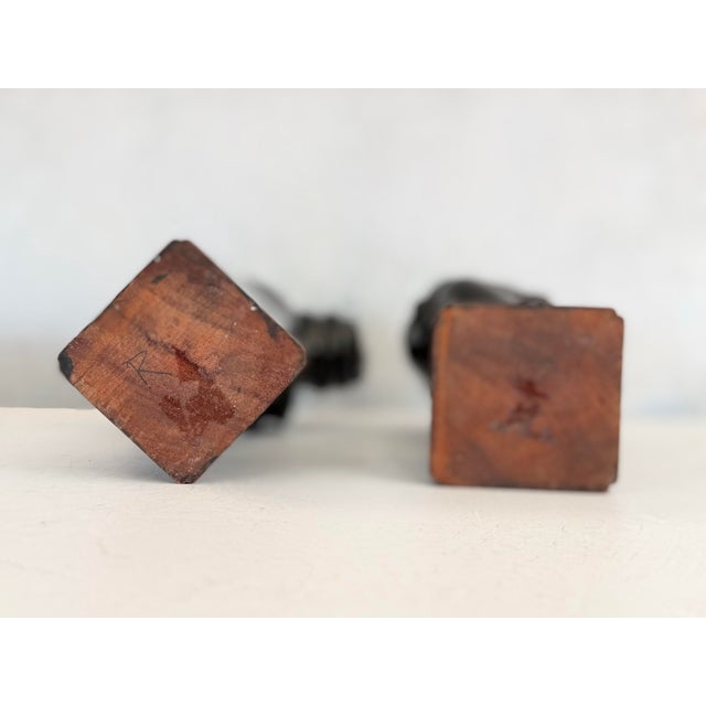 Bronze Pair of Vietnamese Bronze Bust Sculptures Nguyen Thanh Le Attribution Luxury Asian Art | Mid-Century Patinated Bronze Circa 1950’s For Sale - Image 8 of 12