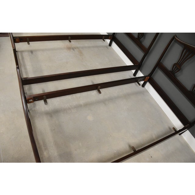 Brown Mahogany Antique Twin Beds - A Pair For Sale - Image 8 of 8