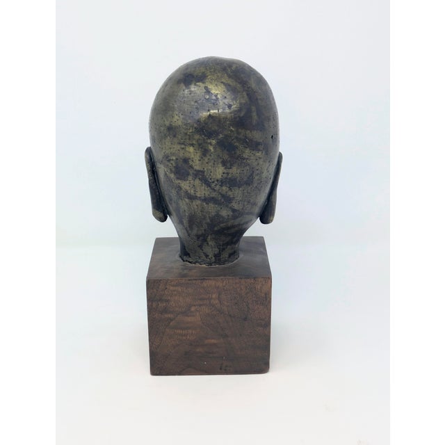 Late 19th Century Late 19th Century Chinese Buddhist Bronze Luohan Head For Sale - Image 5 of 9